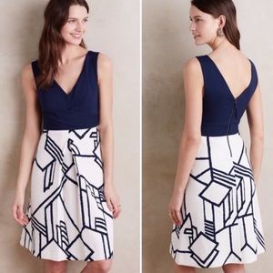 Anthropologie Hd In Paris Blue White Ardmore Dress